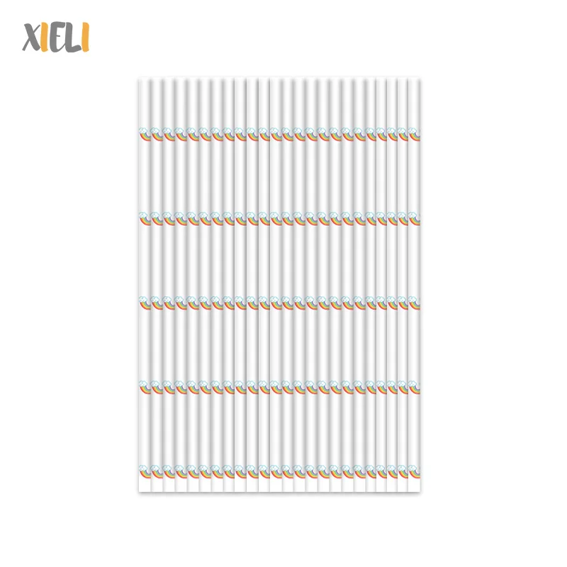 Xieli Chinese Manufacturer Custom Rainbow Party Disposable Paper Straws