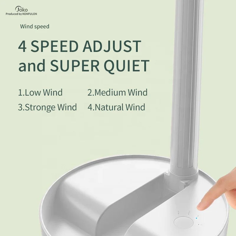 Konfulon Innovative Products 2023 Outdoor Pedestal Adjustable Mini Fan 3 In 1 Rechargeable Battery Usb Desk Table Stand Fan