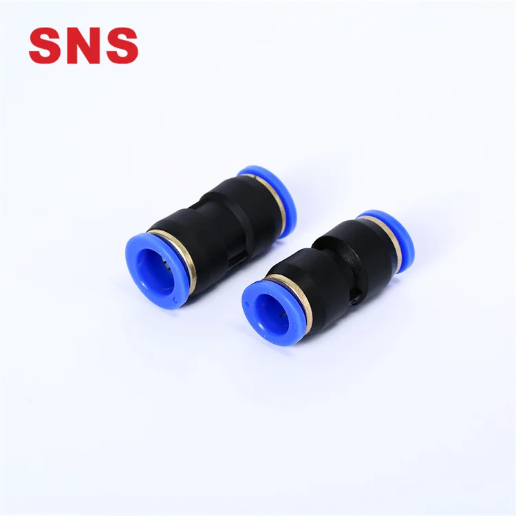 Black Plastic Pneumatic One Touch Tube Pneumatic Air Hose Fitting