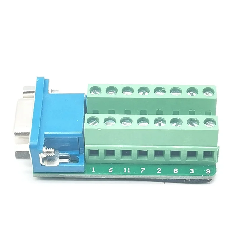 DB15-M2 VGA 15 Pin Plug Female Breakout Terminals Connectors 3 Line Parallel Port Female Adaption Terminal 3+4 3+6 3+9