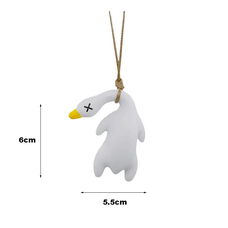 Gypsum Anime Duck Car Mirror Pendant Cartoon Cute Auto Rearview Mirror Ornaments Birthday Gift Auto Interior Decoration Pendant