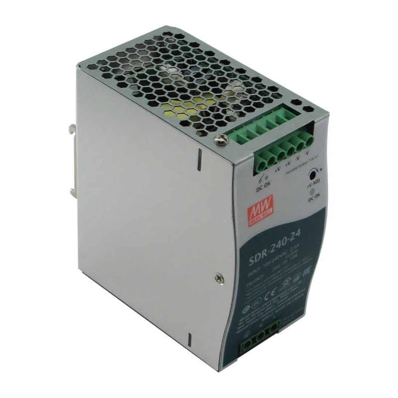 Бренд Mean Well представляет SDR-240-24 240W 10A промышленный din-рейка SMPS 24V блок питания