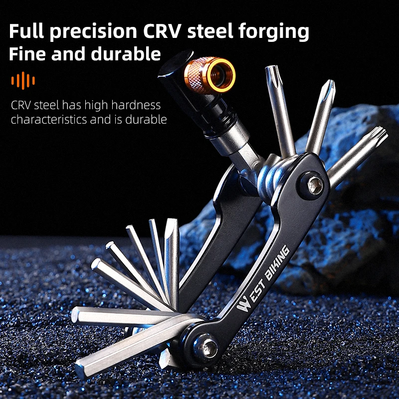 WEST BIKING Mini 11 In 1 Repair Tool Cycling Multi Bike Accessories Set Bicycle Repair Tools Durable Convenience Bike Tool Set