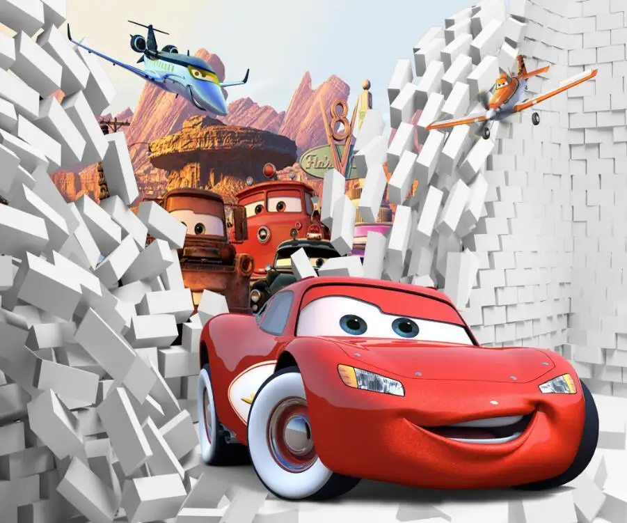 Автомобильные Мультяшные детские обои фрески 3D 3d обои украшение для дома клейкие автомобильные дизайнерские обои