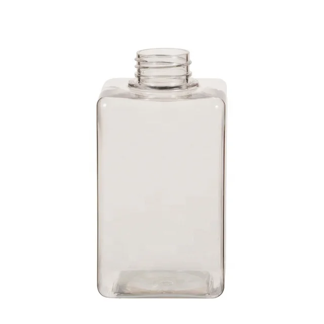 Plastic PET Rectangle Bottle 16 Oz 500ml Cosmetic Screen Printing Screw Cap SMK with White Pump Cosmetic Lotion Bottle Package