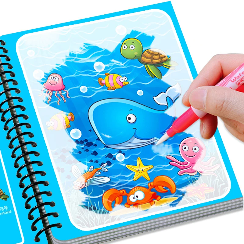 ULi Magic Water Drawing Book Drawing Toy Coloring Book Doodle Board with Pen Painting Board For Children Education