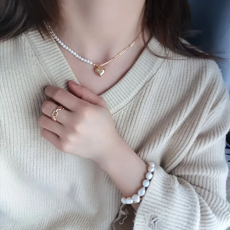Rainbowking S925 sterling silver daisy flower charm cuff bracelet set woman adjustable women pearls trendy bracelet pour femme