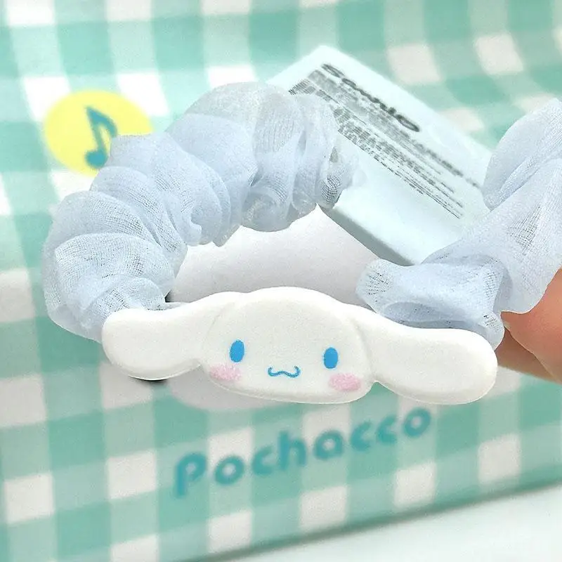 Genuine Cute Acrylic Hair Tie Kuromi Cinnamoroll Exquisite Small Versatile Mesh Rubber Band Headband