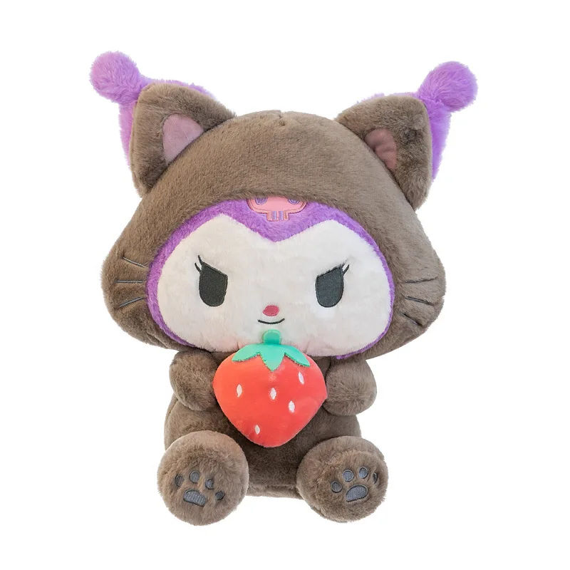 Botu Strawberry Kulomi Plush Doll Toys Kawaii  New Transformation Into Cat Kulomi Stuffed Pillow Kids Halloween Gift