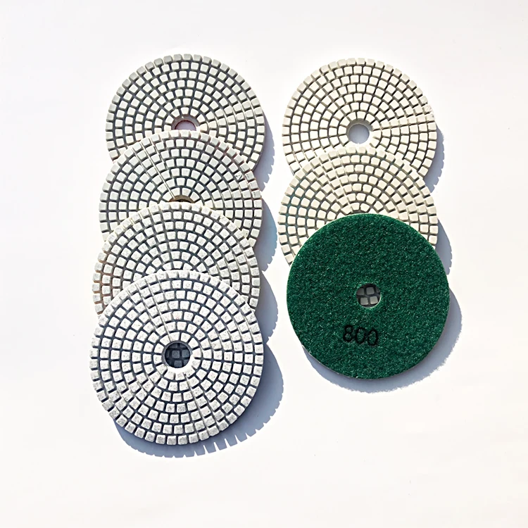 4 inch  100mm 7 stpes  wet dry diamond floor polishing pad for granite ceramic