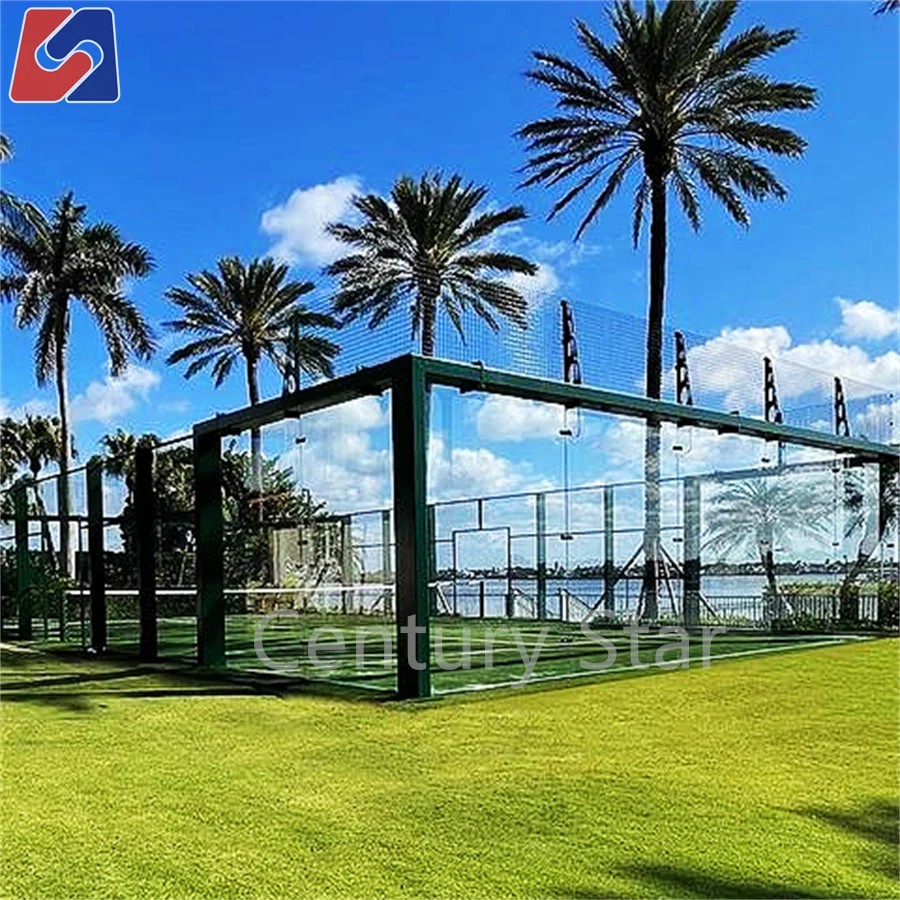 Century Star Padel Court Full Panoramic Paddle Tennis Artificial Turf Flooring outdoor Full panoramic paddle tennis courts
