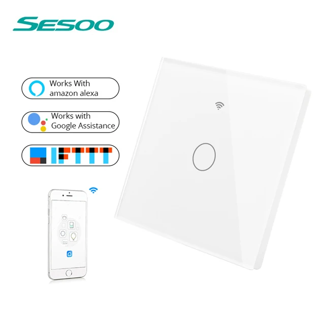 Wifi Wall Touch Switch EU Smart Light Switch 1 2 3 Gang Tuya/Smart Life Home Alexa Google Home