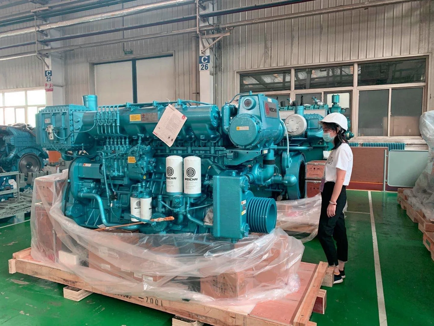 High quality water cooled turbocharged Chinese Weichai X6170ZC350-1 diesel marine engine 4 stroke