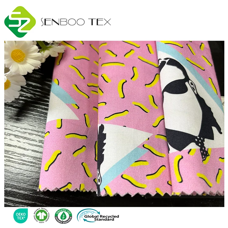 100% Organic Cotton Woven Fabric Best Quality Printed 100 GSM Poplin for Shirts Pillow Lining Skirts Dot Pattern Combed Yarn