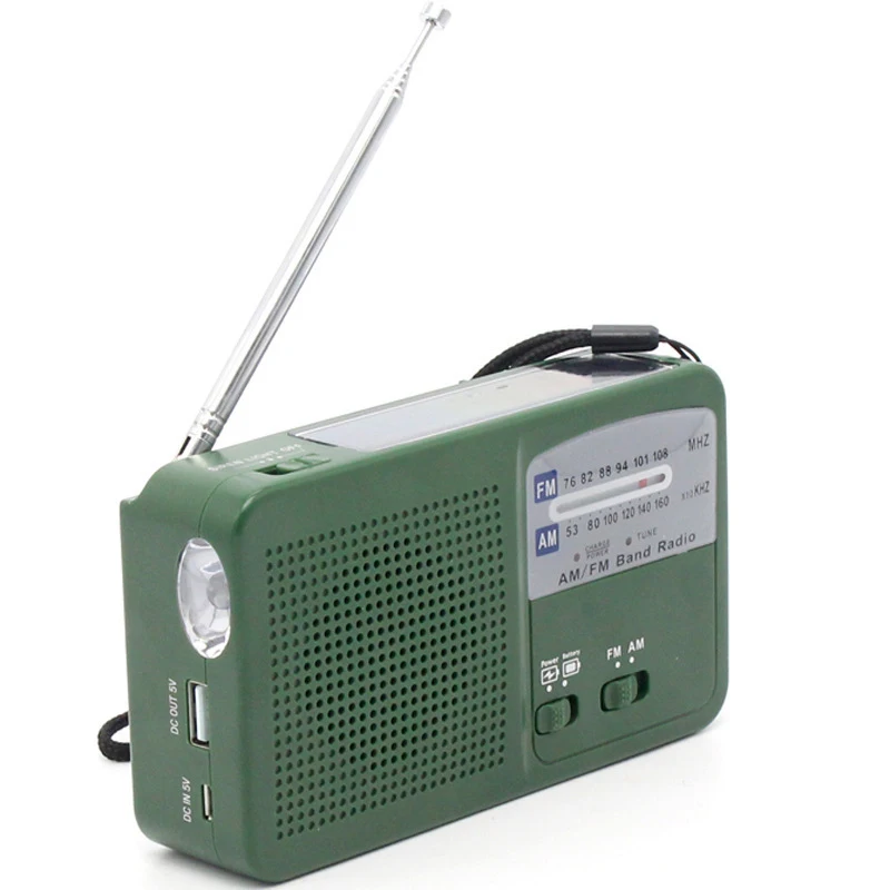 Chinese Factory Hand Radio Flashlight Radio Mobile Phone Emergency Charging Bank Alarm Power Bank