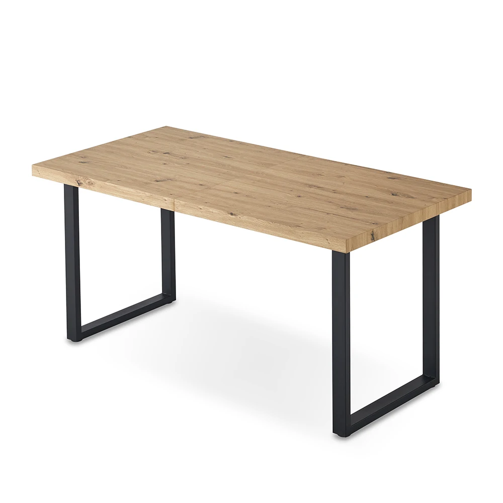 Thickened metal legs coffee table rectangle extendable wood dining table