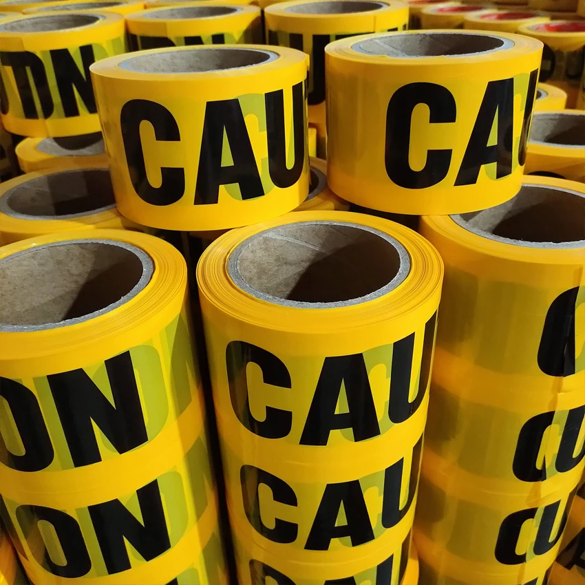 MANCAI Custom Pe Pvc Safety Warning Barricade Tape Caution Tape Print Non Adhesive Caution Tape