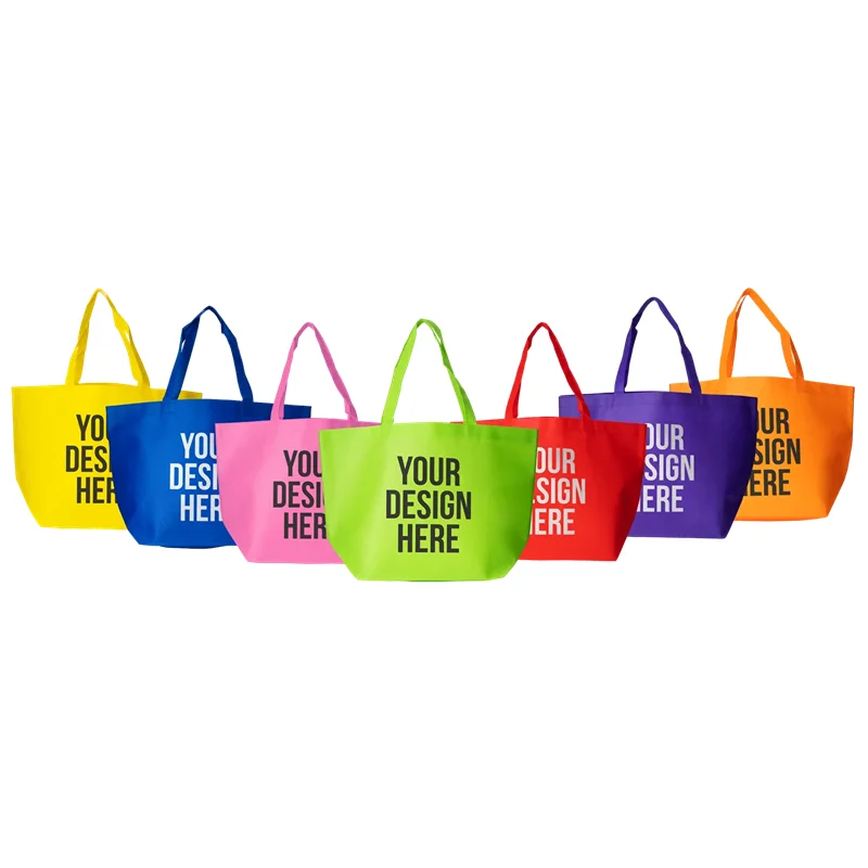 Custom Printed Reusable Eco Friendly market Grocery Bags Non Woven Tote Bags for Wedding Gift