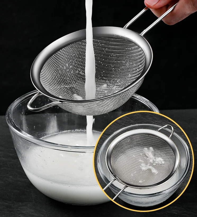 Super Wire Extra Fine Mesh Strainer with Handle Sifter MetalSieve Strainers for Kitchen Rice Juice   Food Flour Baking