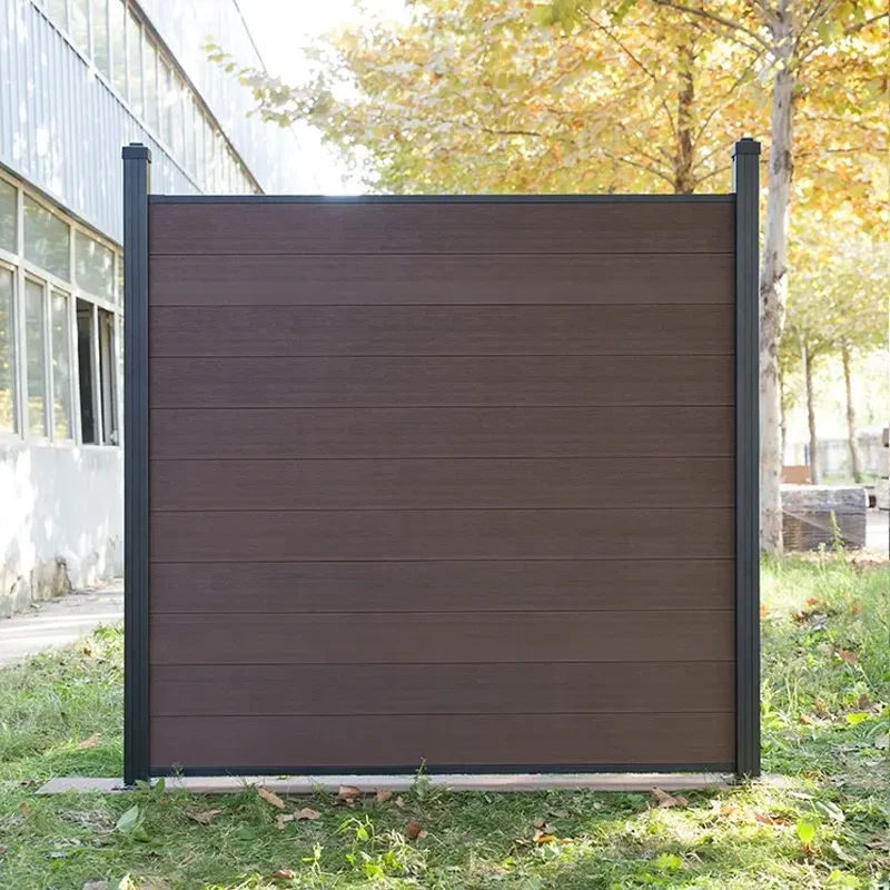 Composite Fence Post WPC Garden Fence Easy Installation and Removal Wood with Aluminum Nature Pressure Treated Wood Type