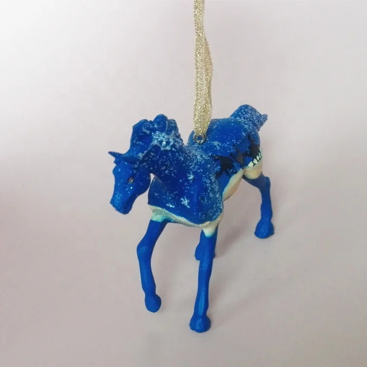 
personalized horse hanging Christmas ornament type mini resin horse statue for sale 