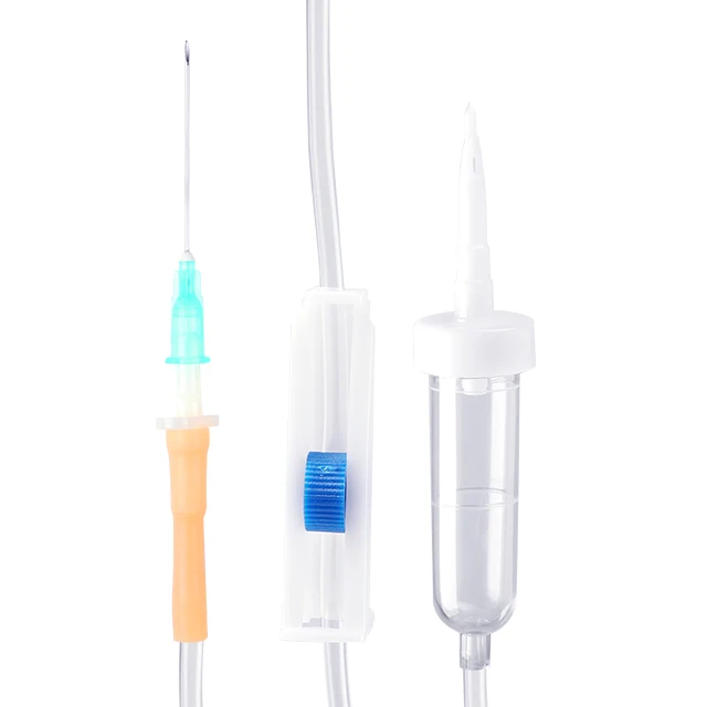 Невентиляционная капельная камера, Одноразовый инфузионный набор с фильтром 15 микрон