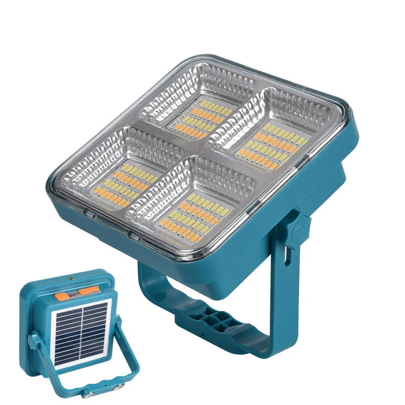 New Arrival Magnetic Portable Floodlight Rechargeable Outdoor LED Projector Light IP65 100W 200w Solar rechargeable flood lamps