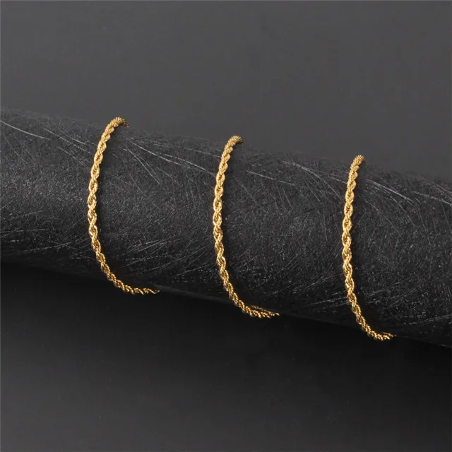  Hoyo с увеличителем из нержавеющей стали 18k Новый позолоченный ювелирных изделий на веревочной цепочке для