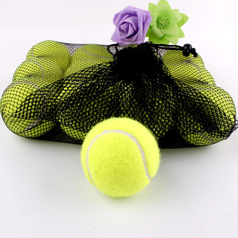 
 Wholesale Interactive Pet Dog Chew Toys Dog Tennis Ball Dog Ball Colored Tennis Ball with net packing  