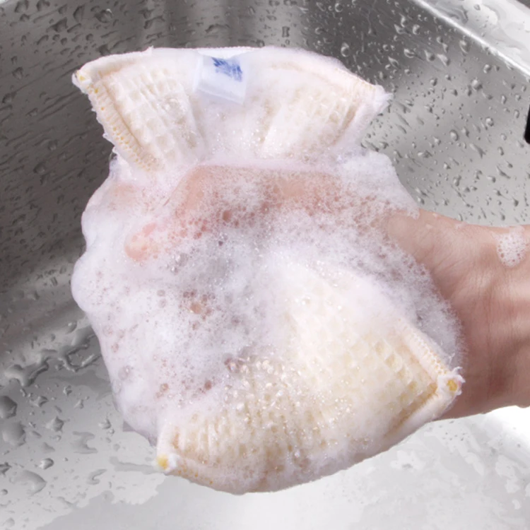 Бамбуковые натуральные впитывающие губки, кухонные чистящие губки, многоразовые губки для мытья посуды