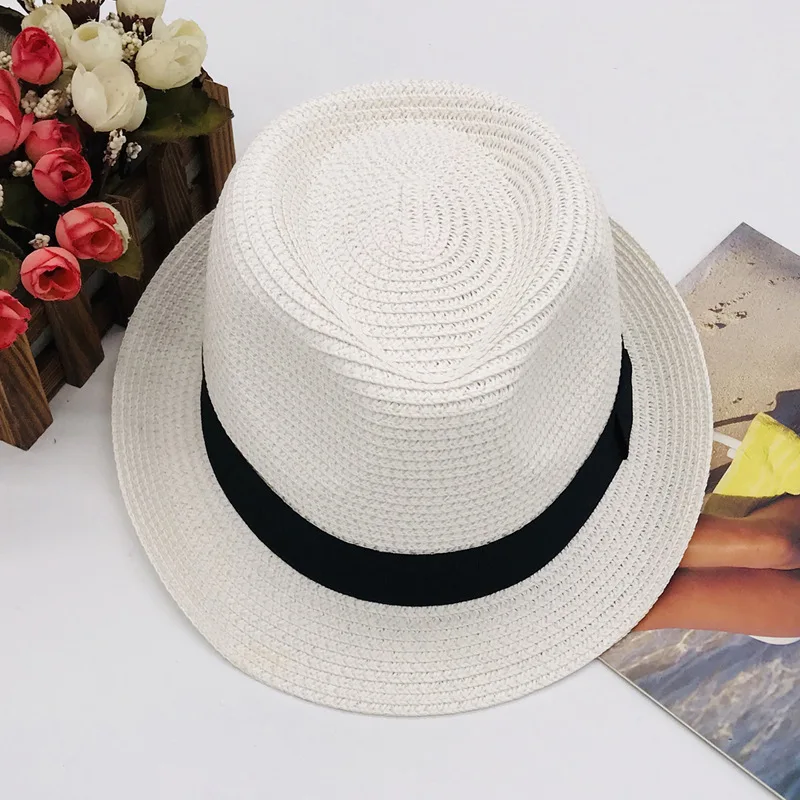 Custom Logo Panama Fedora Straw Hats For Men Women Paper Grass Beach Jazz Hats