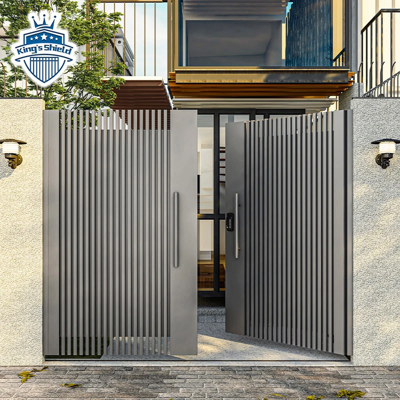 High quality competitive price automatic 2-leaf garden gate double security aluminum swing gates for houses