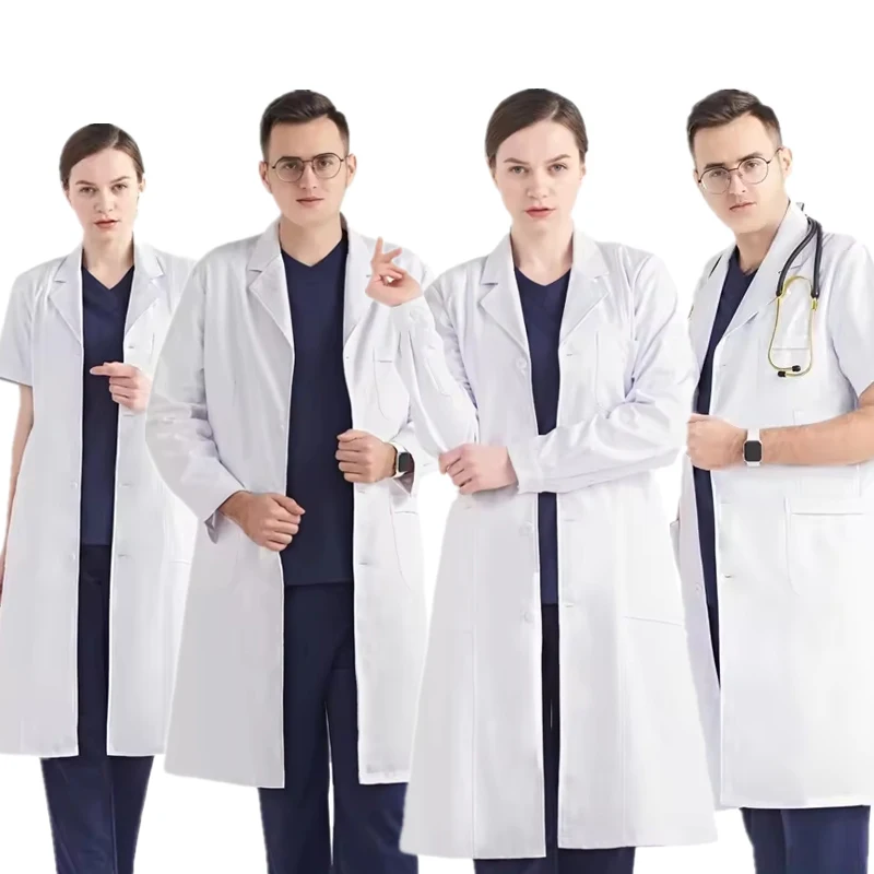 high quality Medical Clothing Hospital Uniform for Doctors nurse men women Hospital Clothing long sleeve short sleeve lab coat