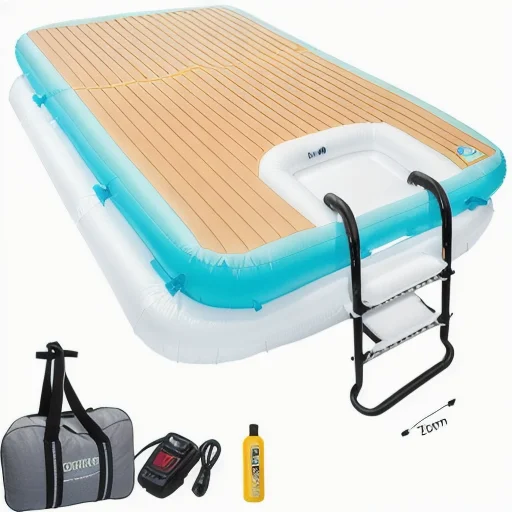 Заводская поставка новая популярная площадка для отдыха надувной плавающий остров плот надувная фольга водяная платформа лыжного Дока