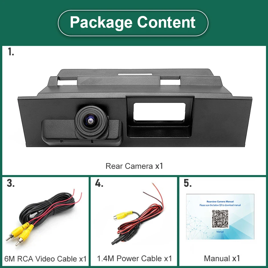 Backup Rear View Reverse AHD 1080P Vehicle Trunk Switch Handle Camera For Ford Mondeo MK3 MK4 MK5 S-Max 2014-2018 Cars