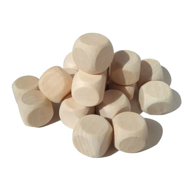 Factory direct 20mm 6sides customize game dice secy dice cube toys colorful blank wooden dice