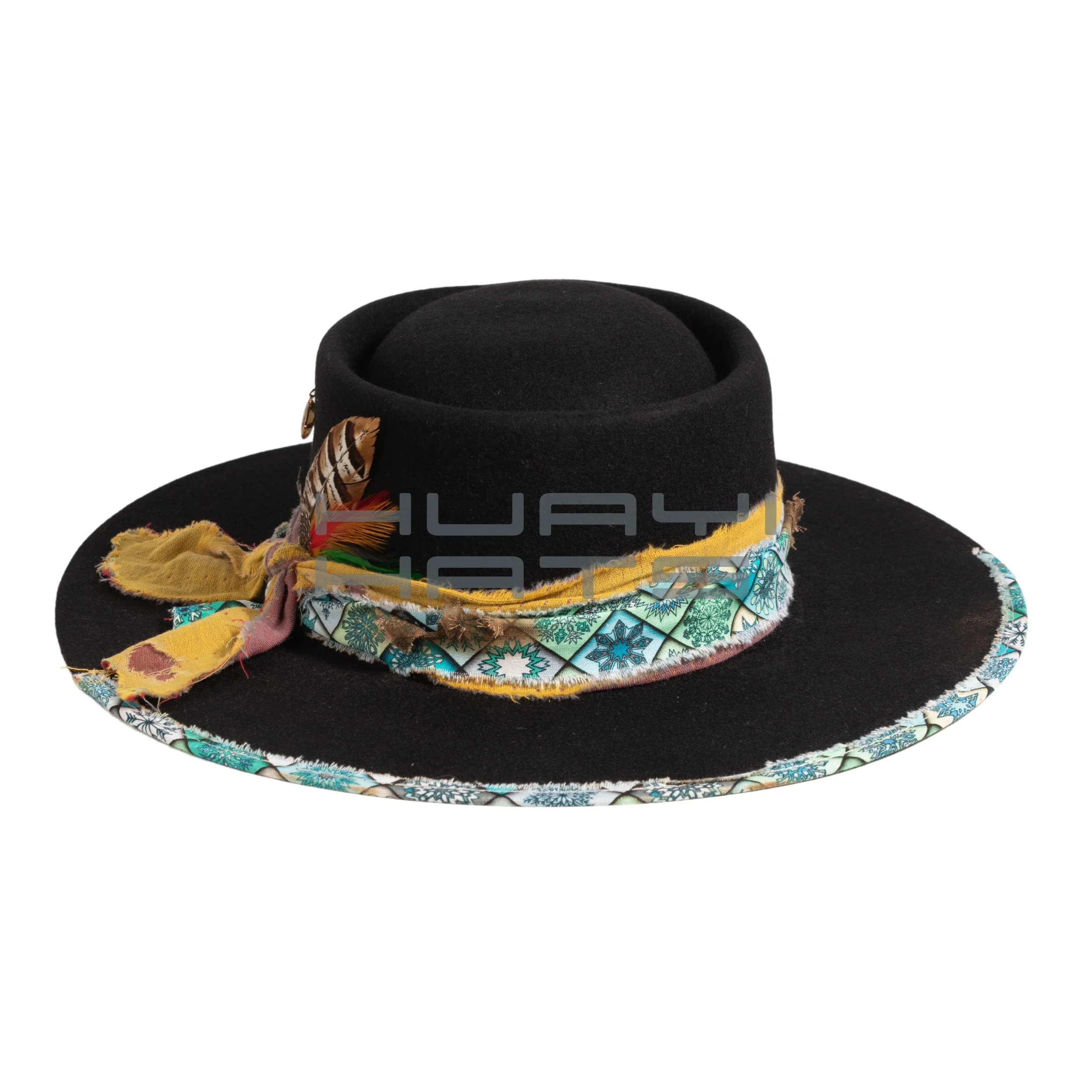 Huayihats готовые к отправке модные черные шляпы 100% австралийской шерсти