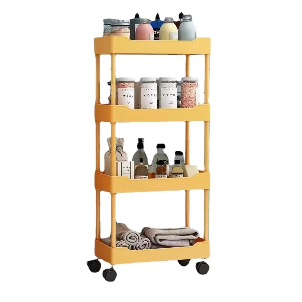 high quality 3 tiers kitchen trolley hard top vertical storage cart