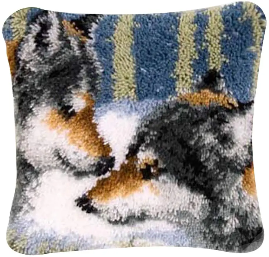 DIY набор крючков с защелкой, наволочка для подушки, милый коврик 16x16 дюймов, вязание крючком, рукоделие для детей и взрослых