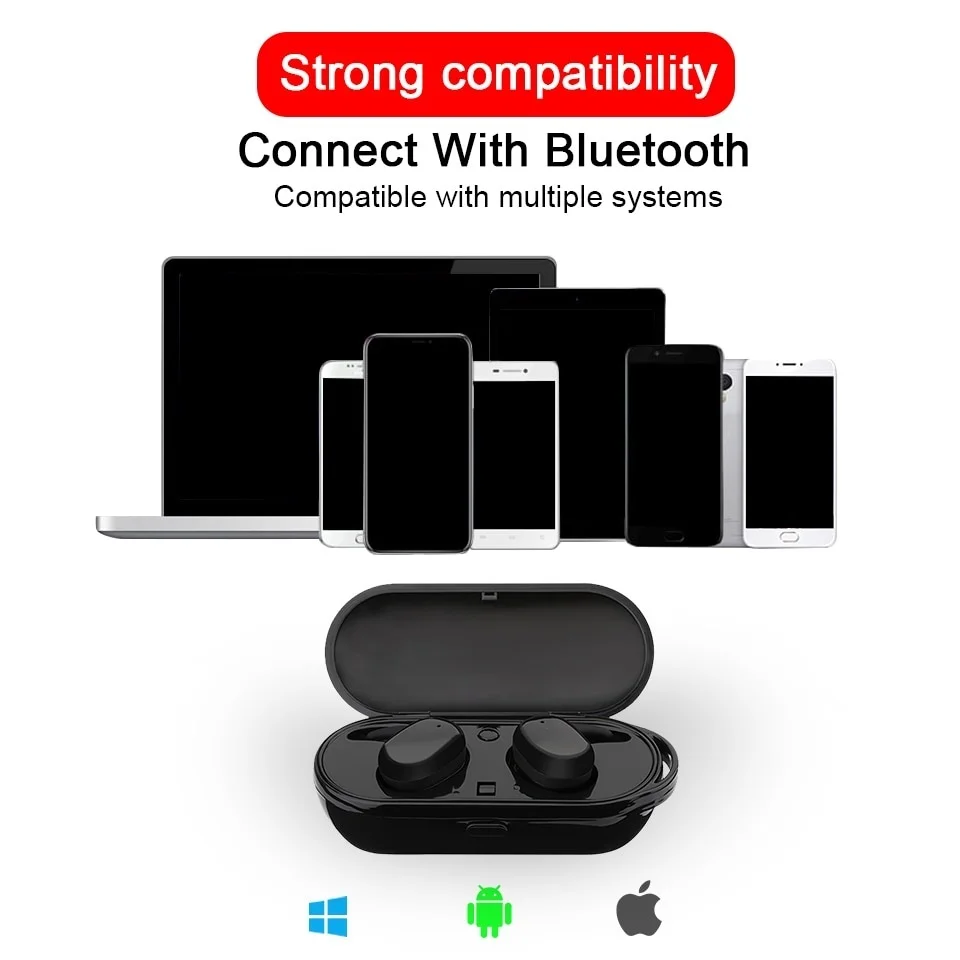 Sweatproof Stereo mini ecouteur wireless sans fil  Noise Canceling wireless wireless headset With Charging Case