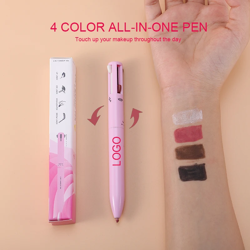 VV-101r Cruelty Free Long-lasting Eyebrow Pen 4 in 1 makeup pen lip eye highlighter Private Label