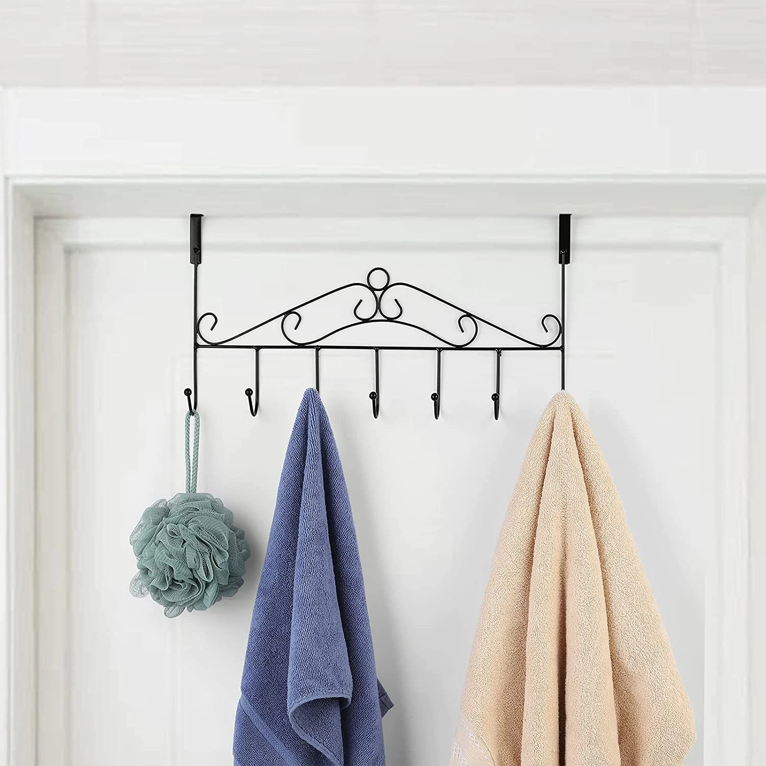 ver The Door Hooks Hanger/Over The Door Towel Rack Coat Rack with 7 Hooks/Metal Hanging Organizer for Clothes Coat Hat Towel.jpg