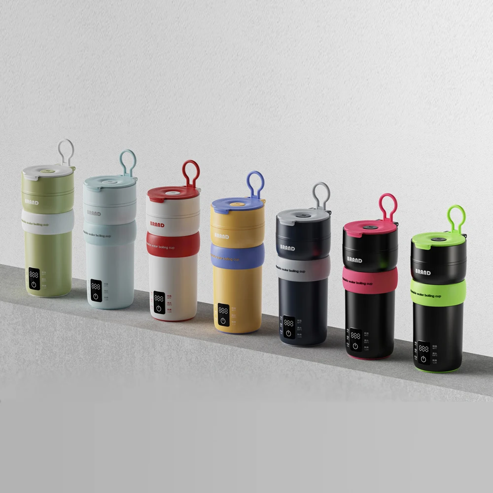 400ML Small Portable Electric Kettle Travel Cooker Mini Thermal for Boiling Tea, Coffee, Milk and Stewing Porridge and Baby Food