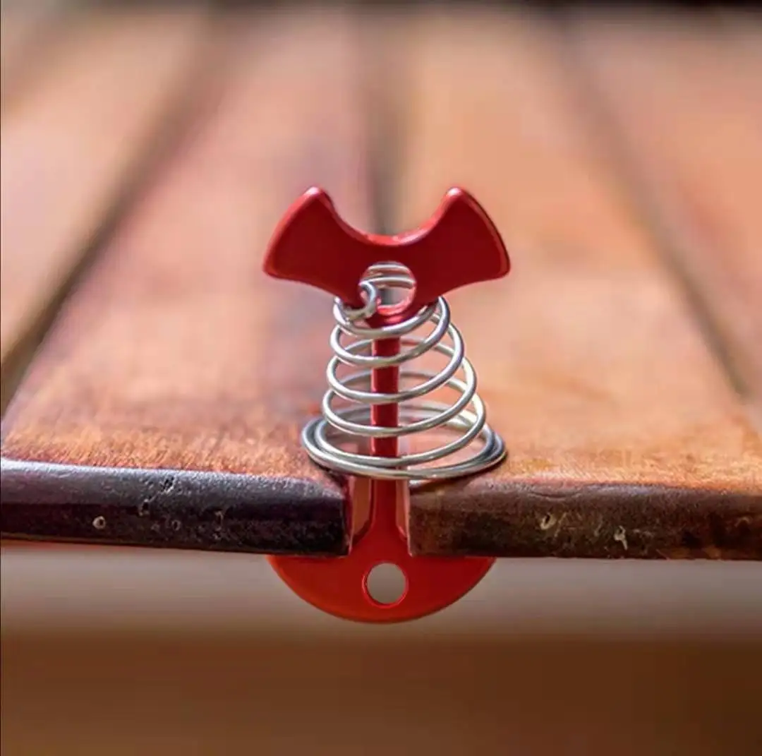 Outdoor aluminum alloy spring fishbone pegs multifunctional tent top accessories staking adjustment rope buckle tent pegs