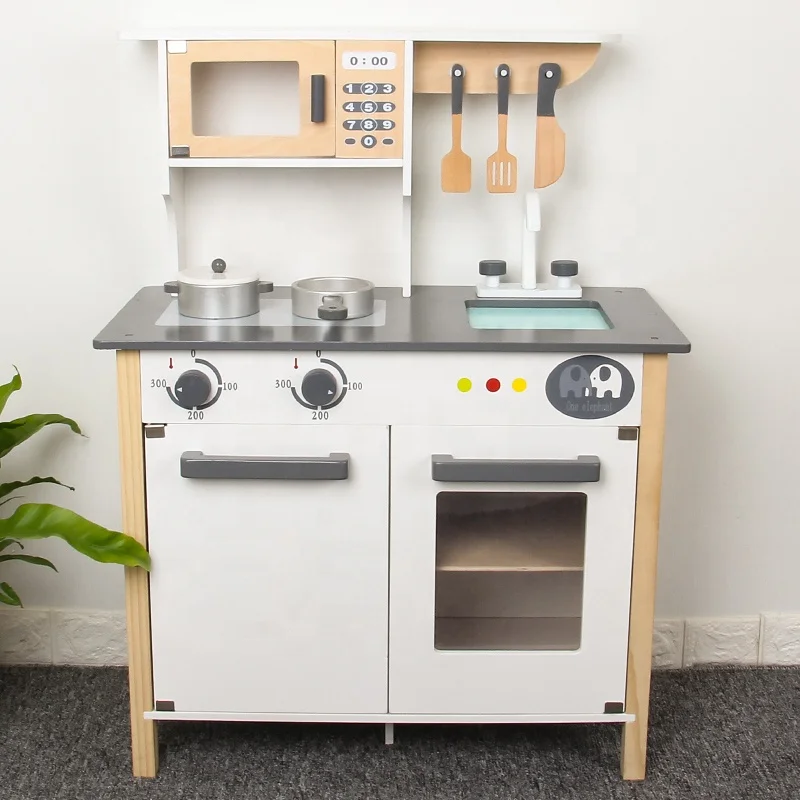 Wooden Kitchen Toy Europe style big pretend cooking toy for children