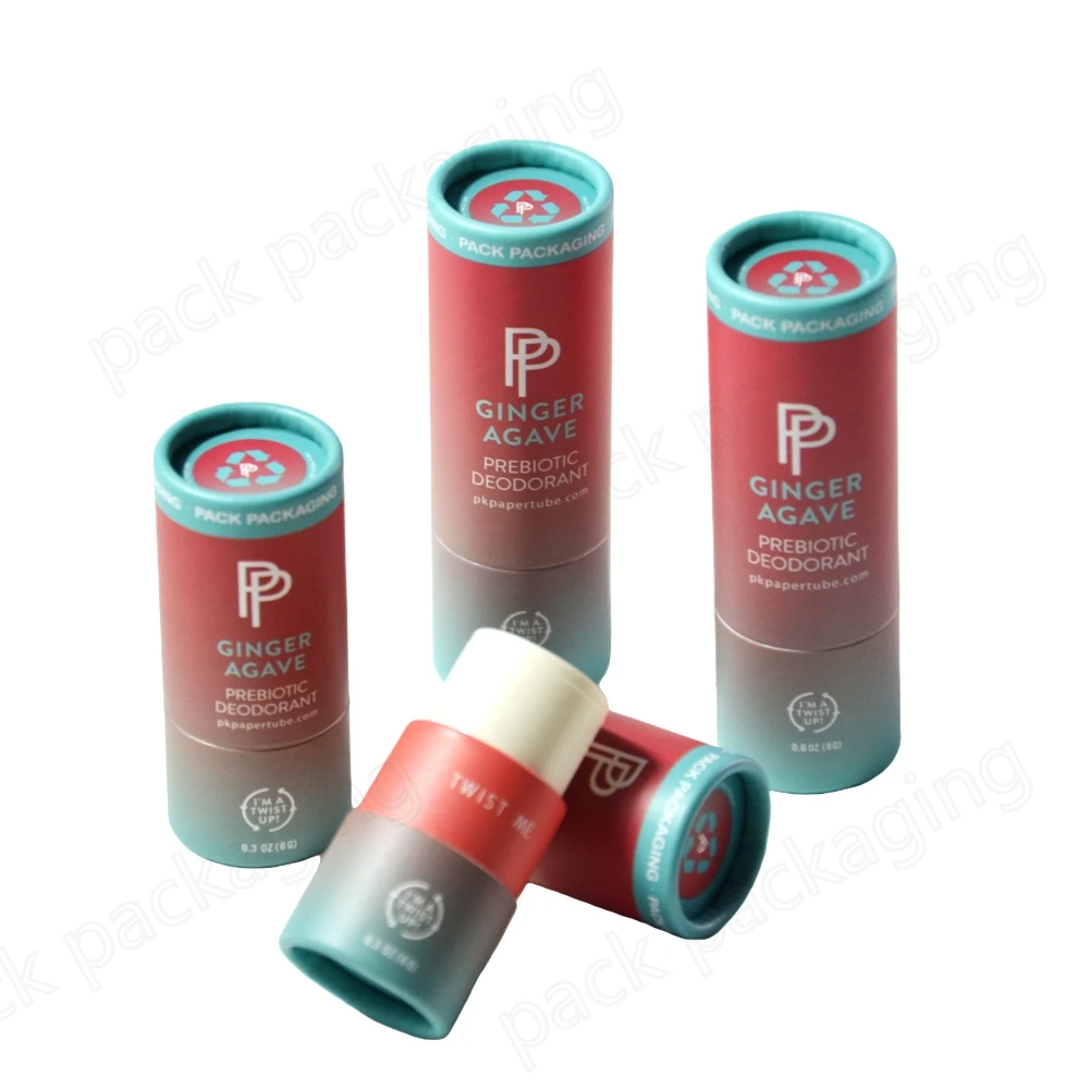 Personal Label Recyclable Solid Perfume Twist Up Paper Tube Cosmetic Packaging Box Balm Stick Packaging