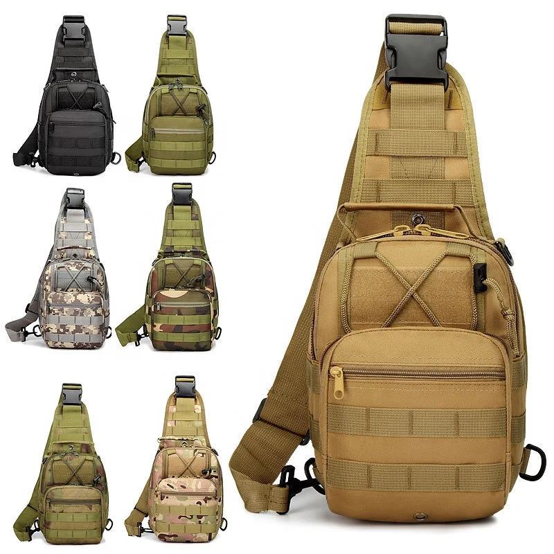 Outdoor sports shoulder green color hiking sling bag tactical sling bag