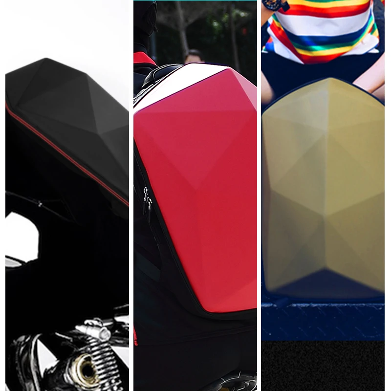 custom waterproof eva hard portable trunk helmet bag motorcycle tank side tail saddle bag