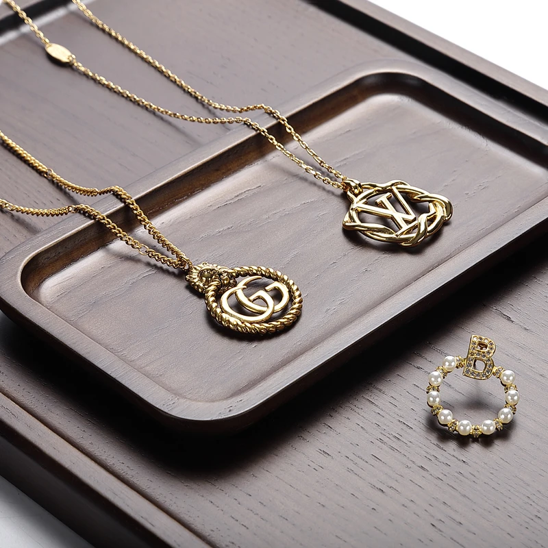 Digu solid wood jewelry display tray Ring necklace bracelet jewelry pallets watch tray jade articles storage tray