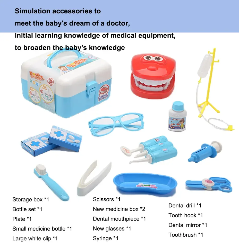 Stem Kids 15pcs doctor set toy pretend play toys numerous accessories interesting doctor toys set